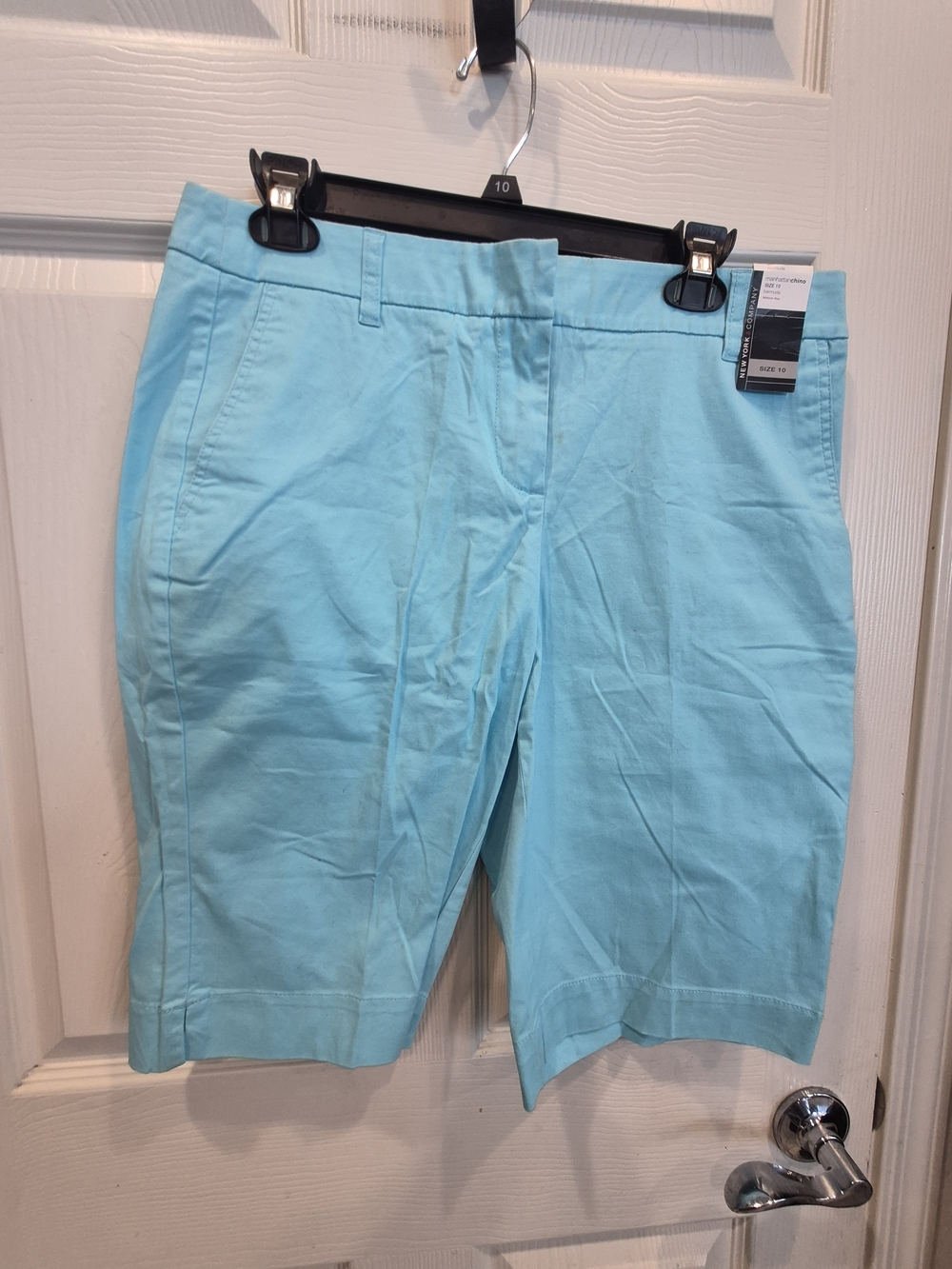 5/25 New York & Company Aqua Bermuda Chino Shorts